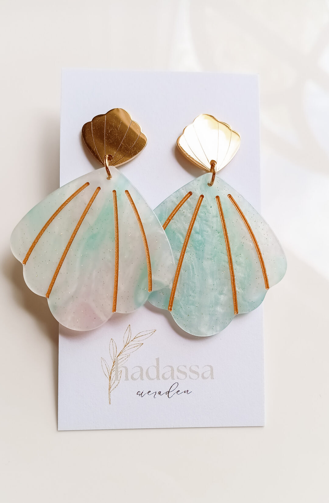 oorbel shell sea blue