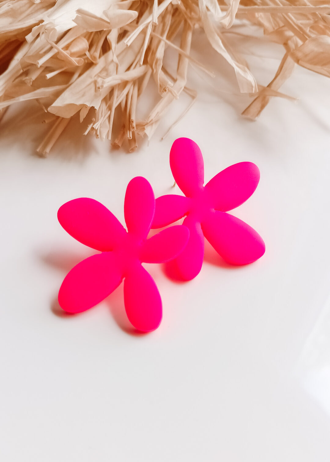 oorbel Tropical neon flower