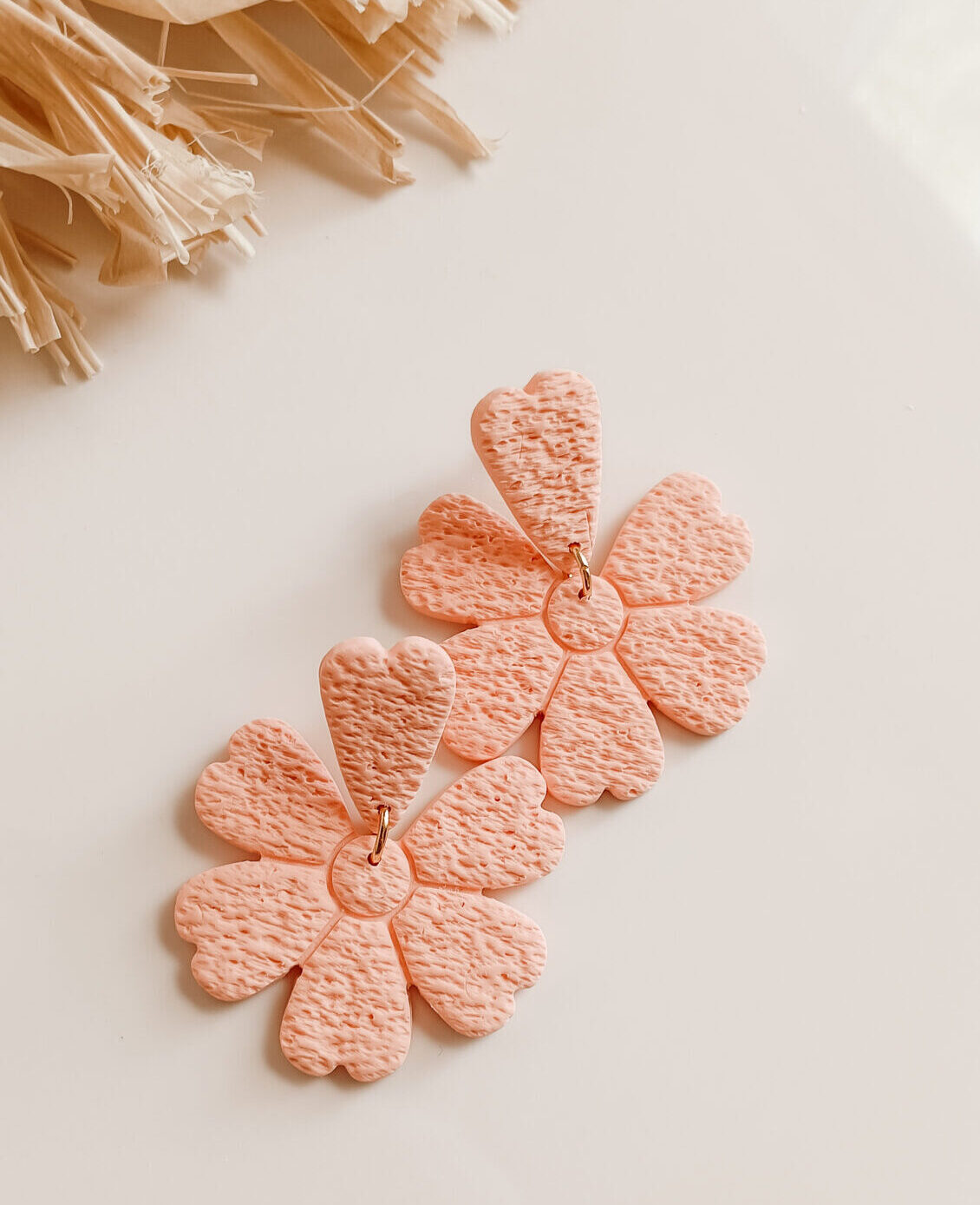 Oorbel Tropical Flower Peach