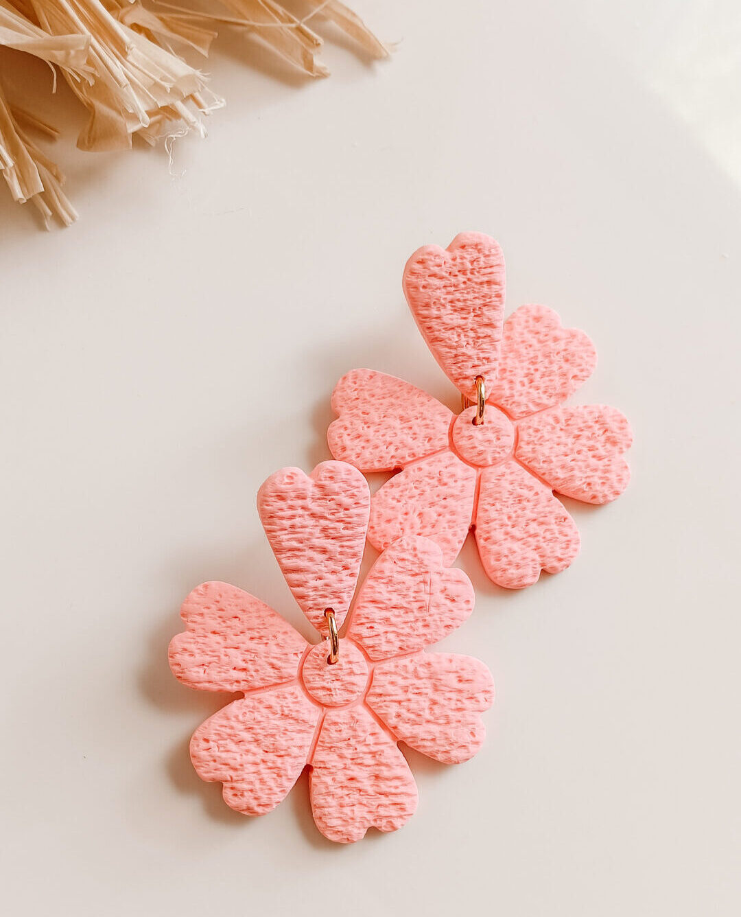 Oorbel Tropical Flower Coral