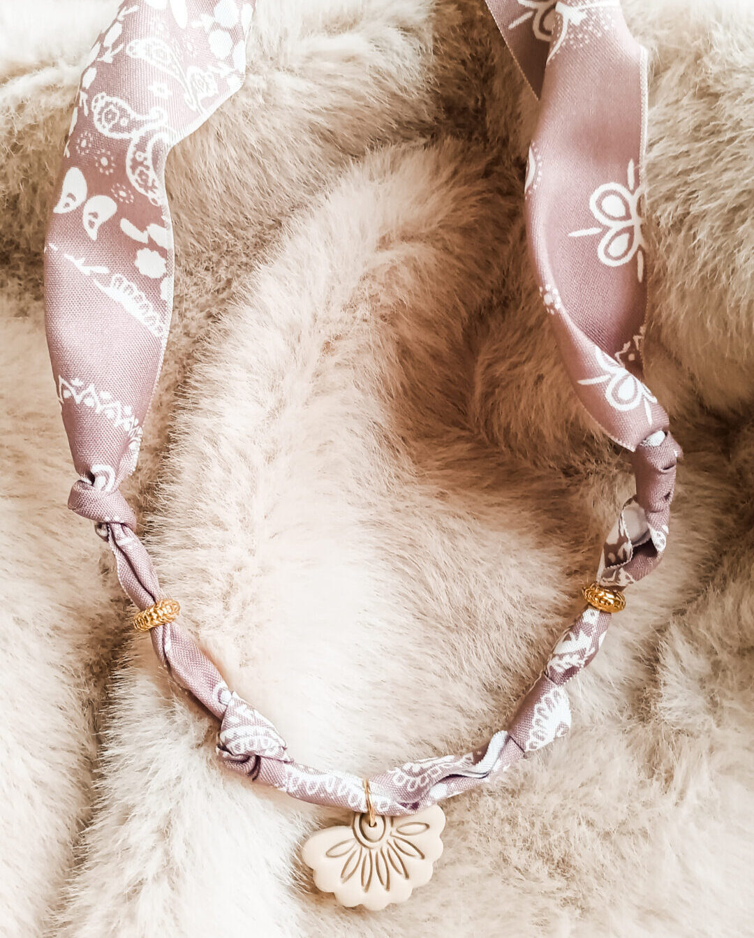bandana ketting taupe