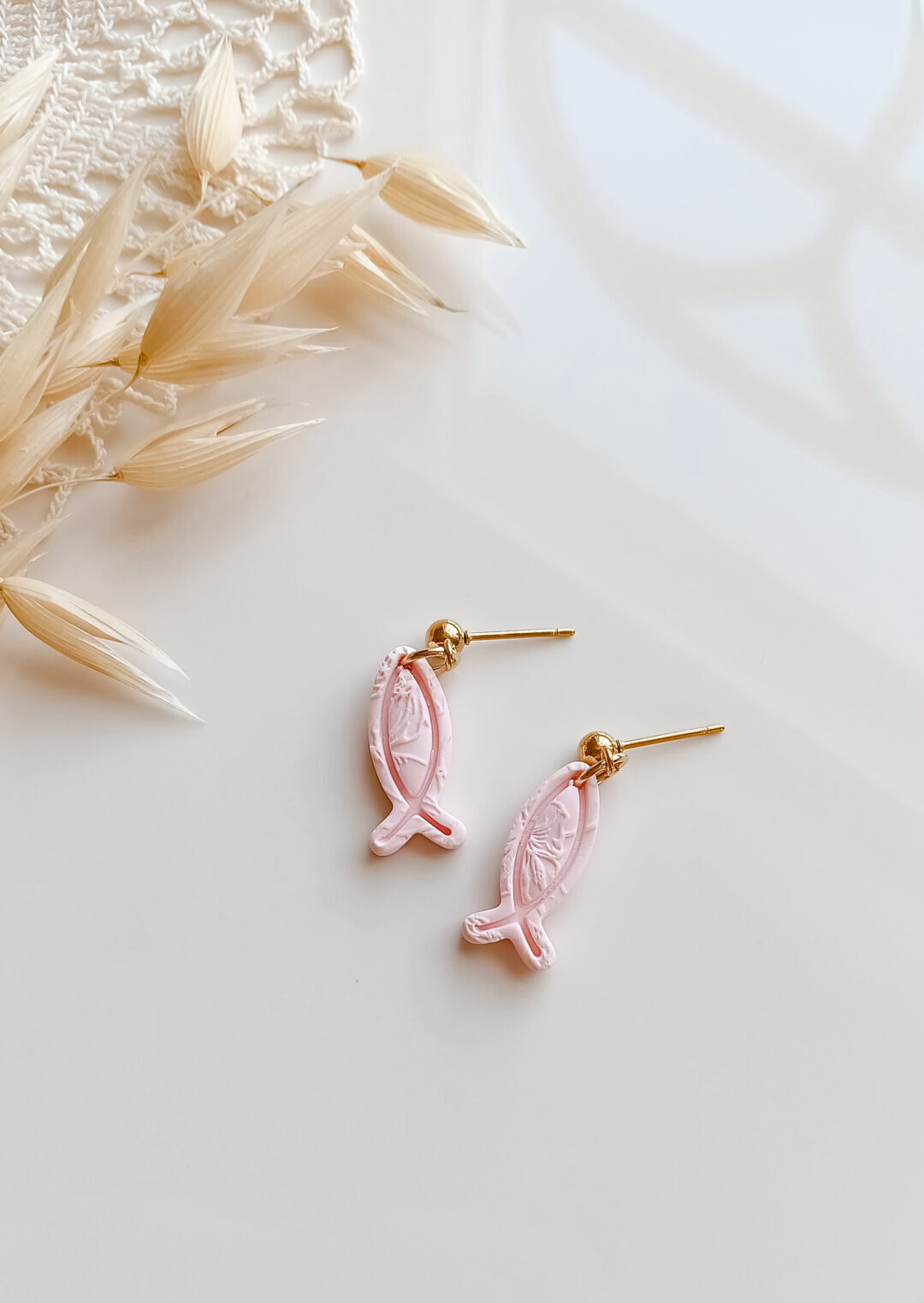 oorbel Ichtus light pink
