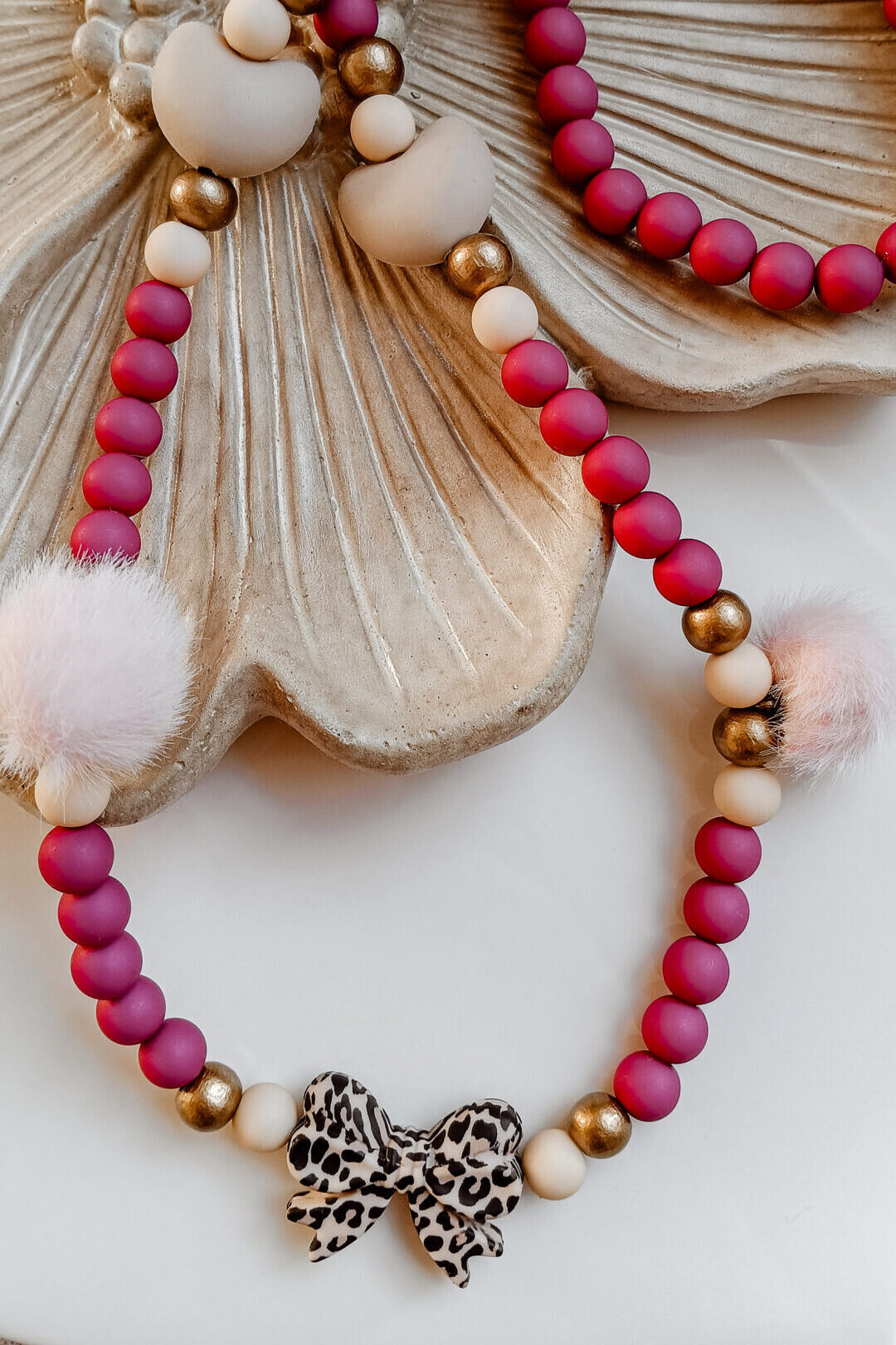 kinderketting leopard pink